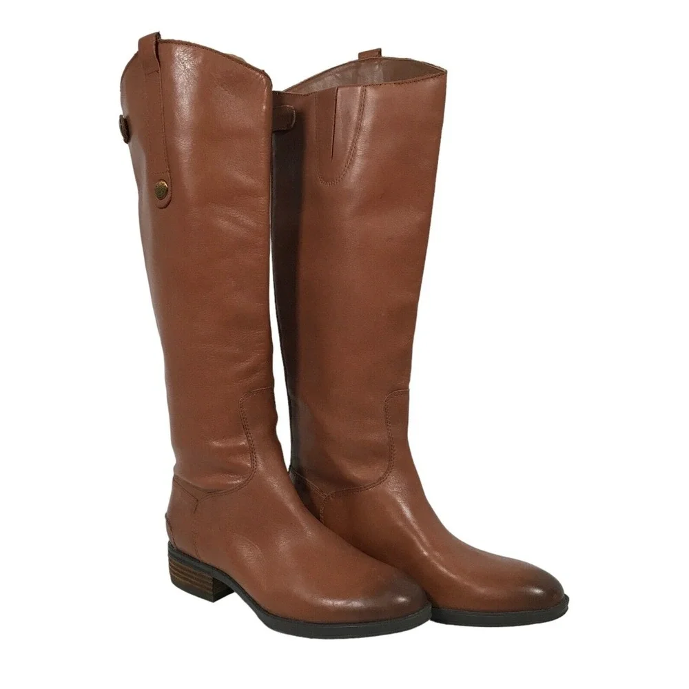 Sam Edelman Penny 2 Womens US 4.5 Riding Boots Brown‎ Whiskey Leather EU 35